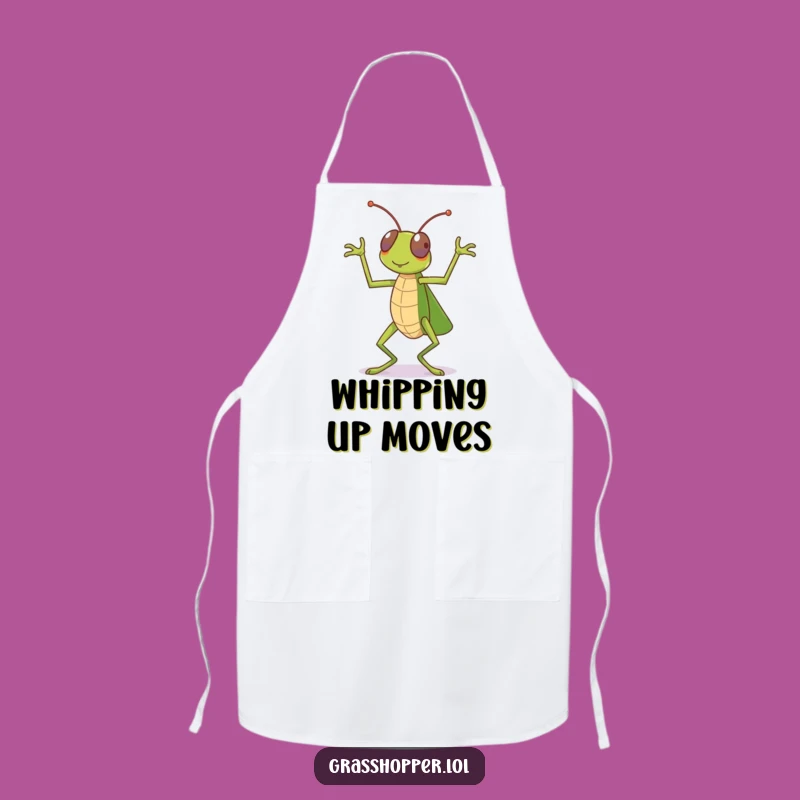 Funny Dancing Grasshopper Apron: Kitchen Celebration Humor, Perfect Gift