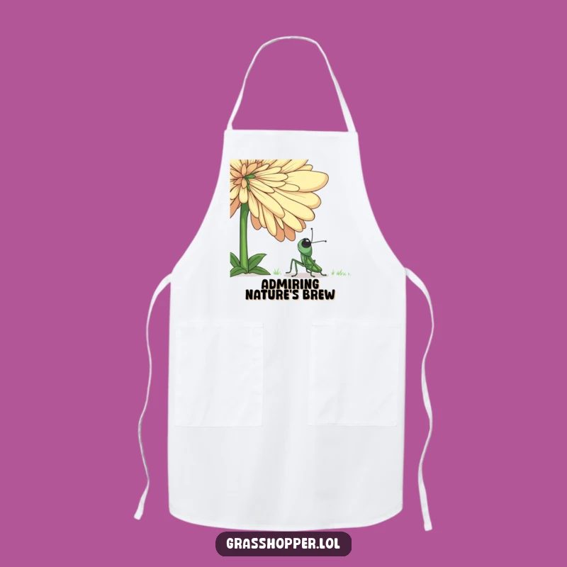 Funny Grasshopper Cooking Apron - Humorous Chef's Wear for Garden & Kitchen Fun