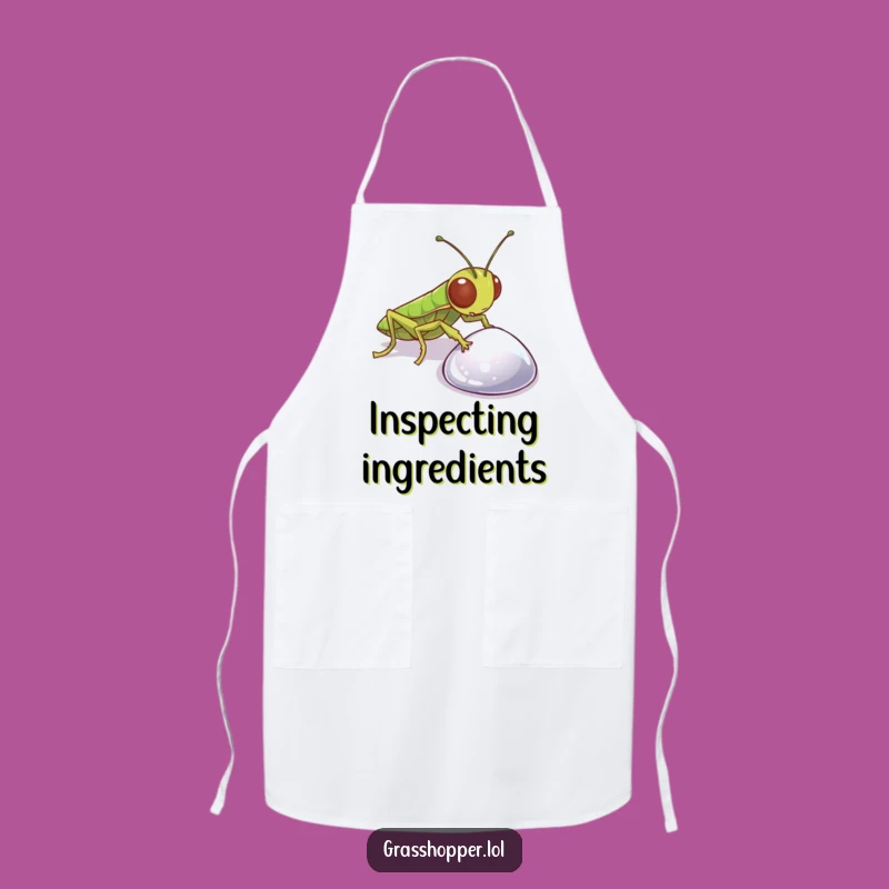 Funny Grasshopper Pebble Apron: Curious Insect Chefwear, Perfect Funny Gift