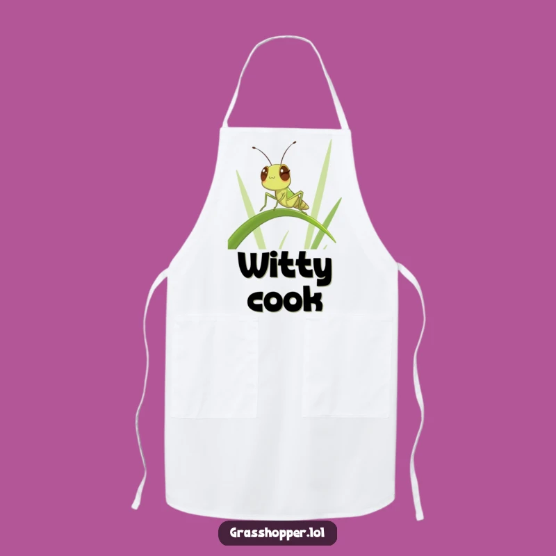 Funny Winking Grasshopper Apron: Chef's Cool Insect Kitchen Gift!
