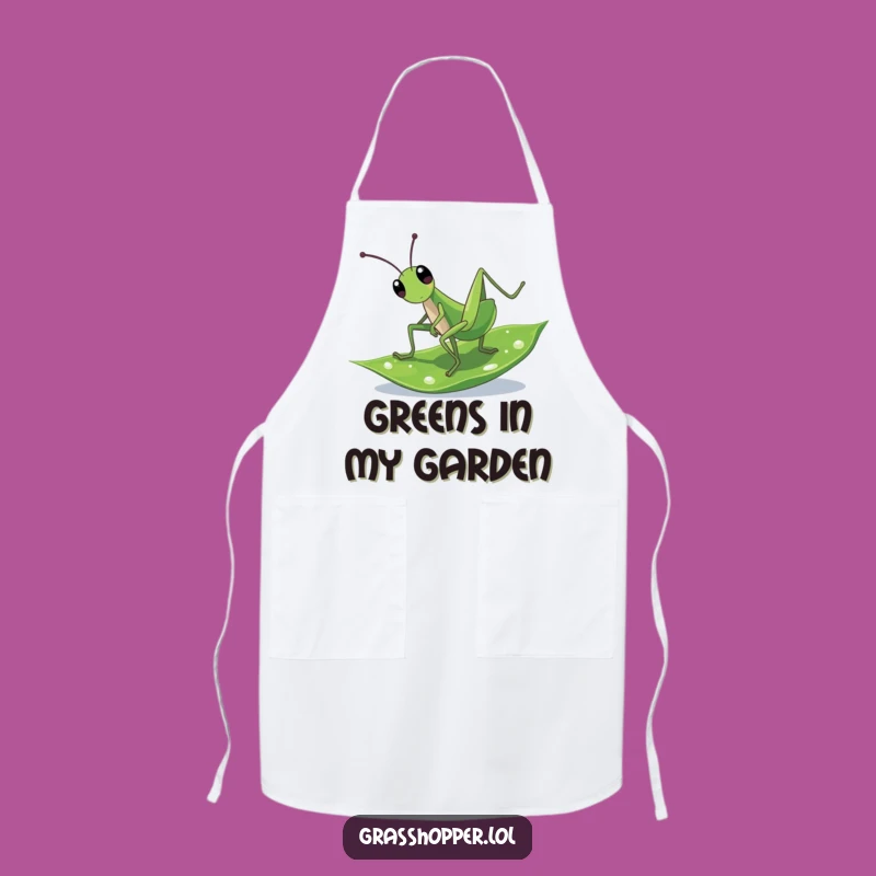 Funny Cartwheeling Grasshopper Apron: Cook with Energy and Humor