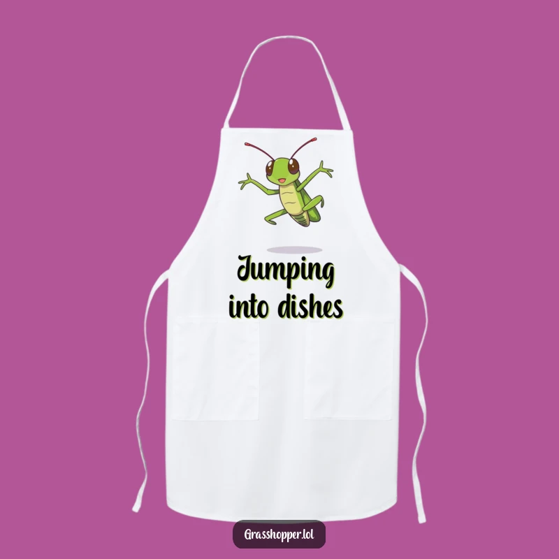 Funny Grasshopper Apron: Cook Up Laughs with Dramatic Flair!
