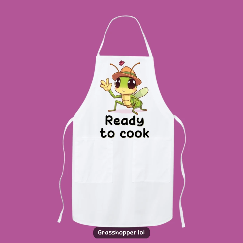 Funny Grasshopper Hat Apron: Waving Insect Chefwear, Perfect Funny Gift