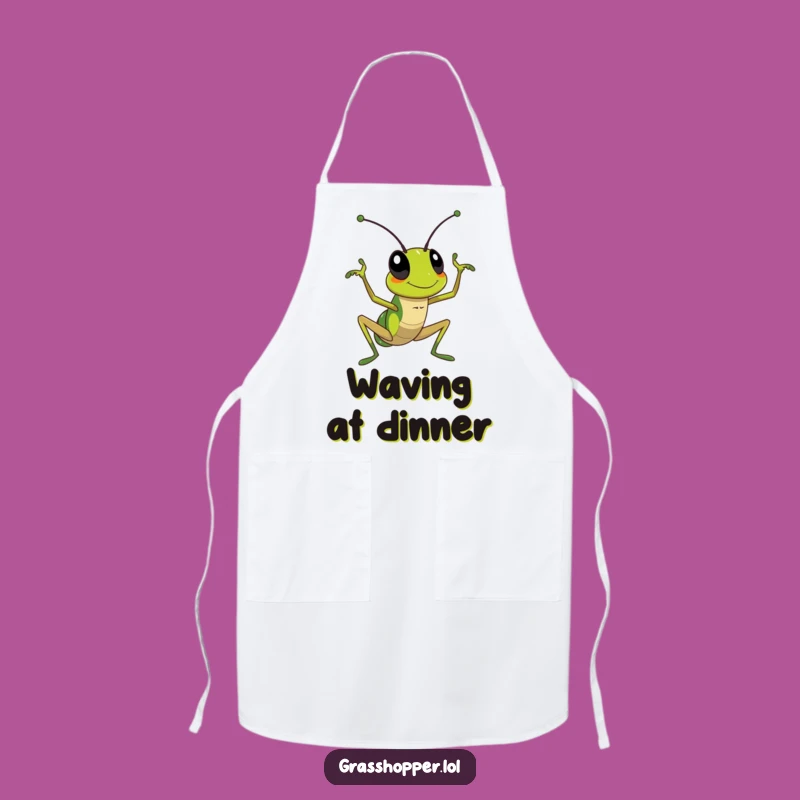 Funny Waving Grasshopper Apron: Greet Your Kitchen with Humor