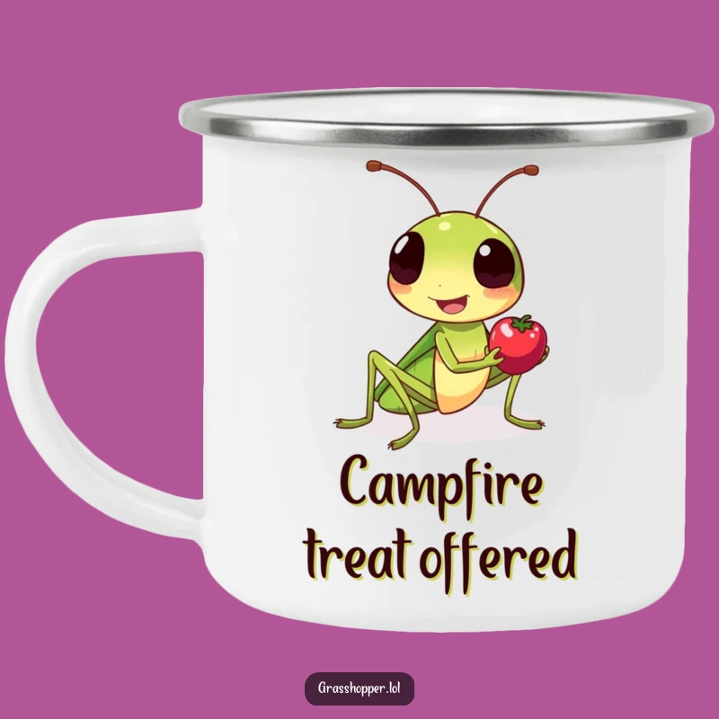 Funny Grasshopper Berry Camping Mug - Friendly & Sweet Outdoor Cup