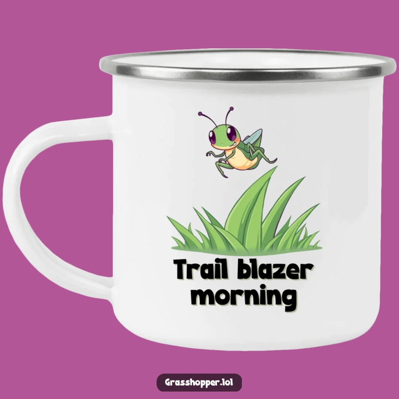 Funny Grasshopper Camping Mug: Happy Leap Outdoor Fun