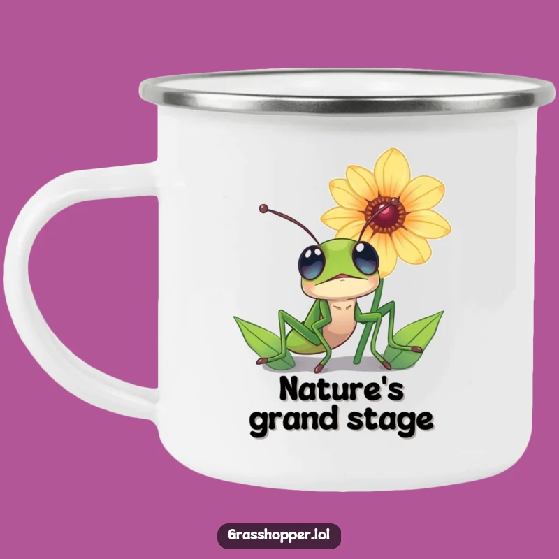 Funny Grasshopper Flower Camping Mug - Awe-Inspiring Outdoor Cup