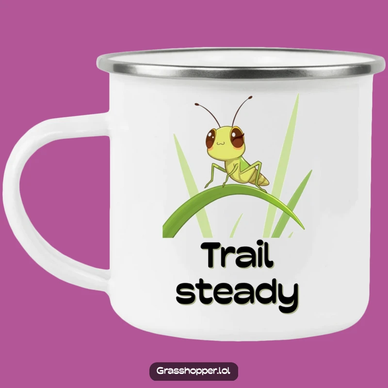Funny Winking Grasshopper Camping Mug: Cool Insect Adventure Gift!