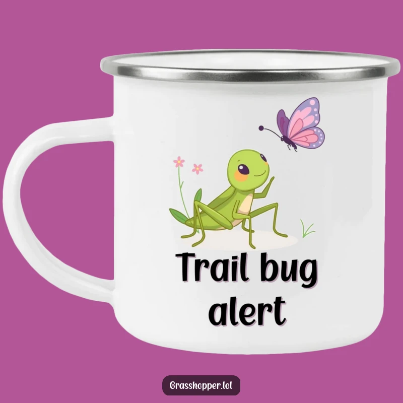 Funny Grasshopper Bopping Butterfly Camping Mug - Adventure & Laughter Gift!