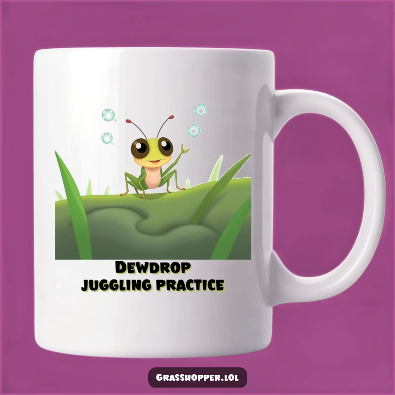 Funny Juggling Grasshopper Mug - Wide-Eyed Dewdrop Challenge Gift