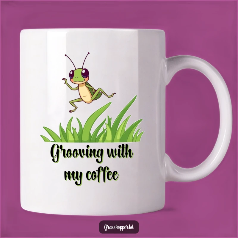 Funny Grasshopper Dancing Mug: Energetic Moves, Perfect Funny Gift!