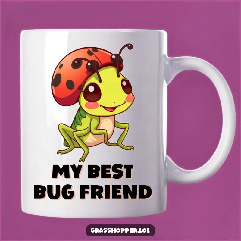 Funny Grasshopper Ladybug Hat Mug - Cheerful Insect Pals Gift