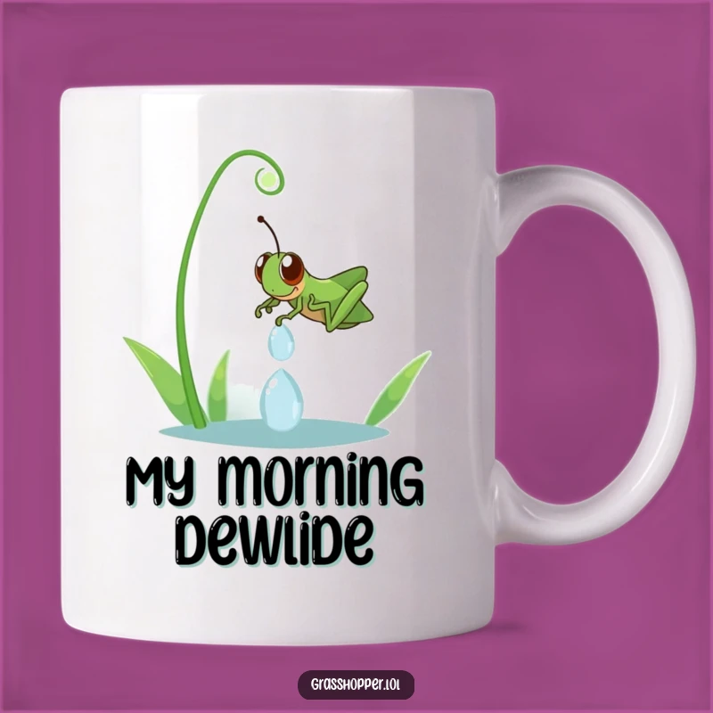 Funny Grasshopper Dewdrop Slide Mug: A Hilarious Gift for Nature Lovers