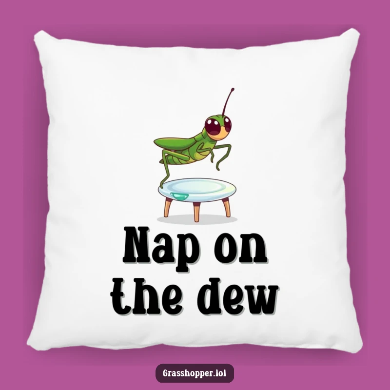 Cozy Funny Grasshopper Dewdrop Trampoline Pillow: Snuggle Up with Nature's Playfulness