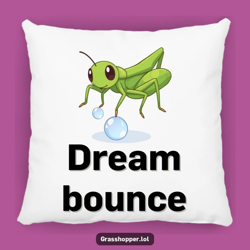 Funny Grasshopper Dewdrop Pillow: Comfy Playful Insect Cushion Gift!