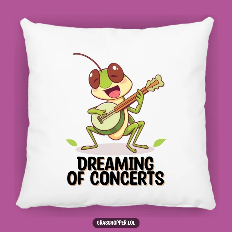 Cozy Funny Grasshopper Banjo Pillow: Relax with Music!