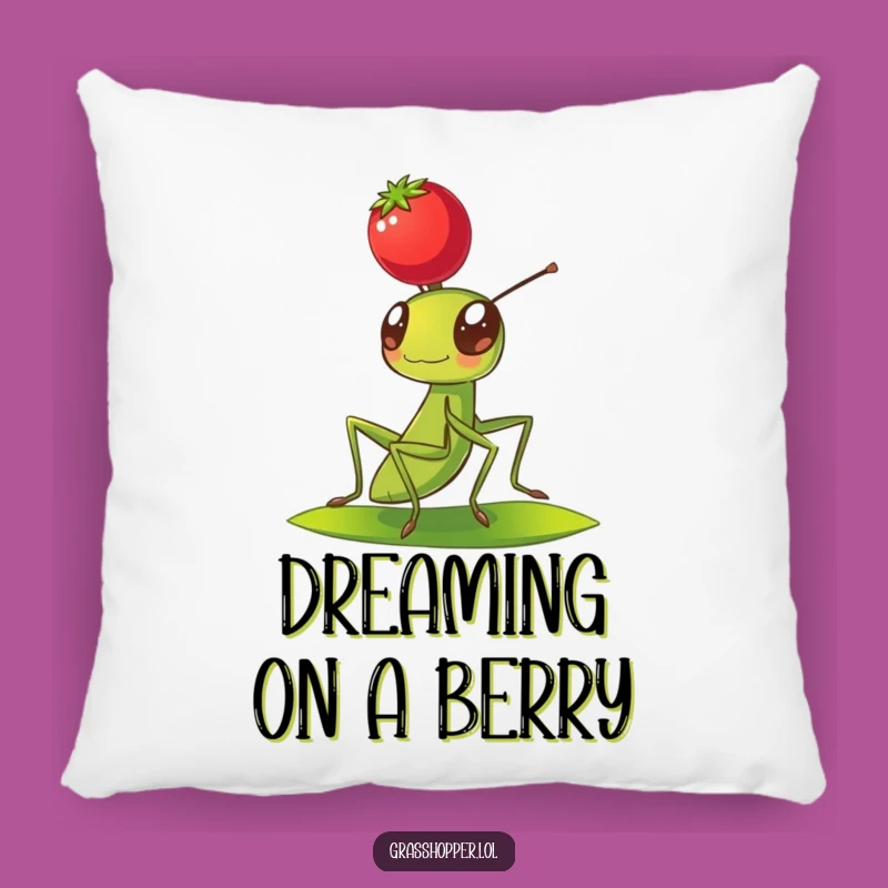 Funny Grasshopper Berry Balance Pillow - Soft Cute Insect Cushion