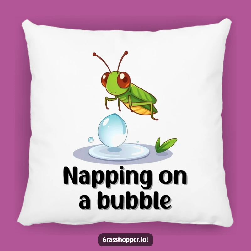 Funny Grasshopper Dewdrop Spin Pillow - Soft Insect Spinning Decor
