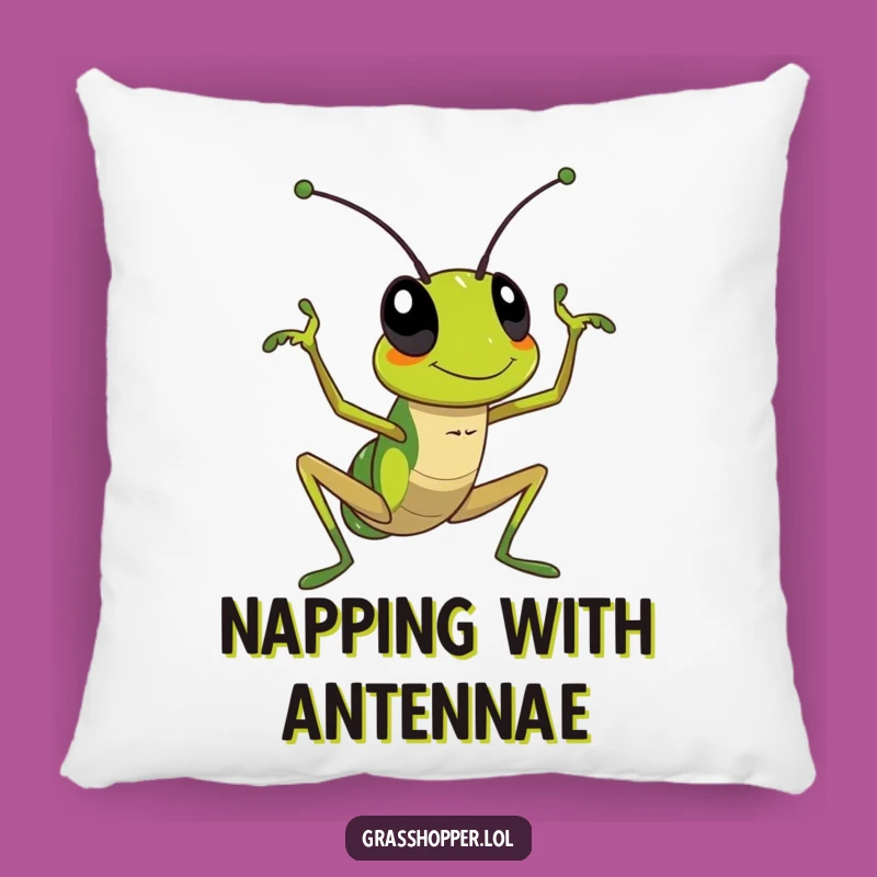 Funny Waving Grasshopper Pillow: Snuggle Up with Friendly Comfort