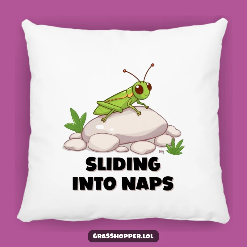 Funny Grasshopper Slide Pillow: Cozy Happy Insect Cushion, Perfect Funny Gift