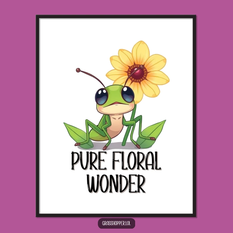 Funny Grasshopper Flower Digital Print - Instant Awe-Inspiring Art