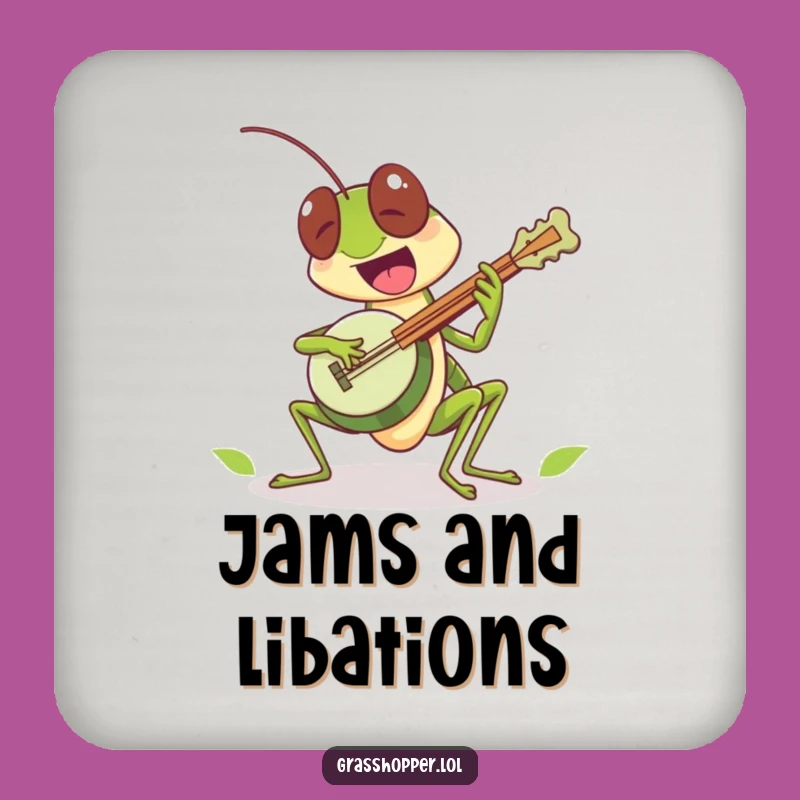 Funny Grasshopper Banjo Coaster: Protect Surfaces with Music!