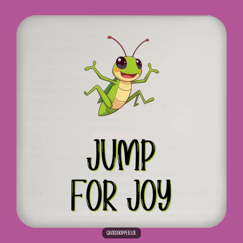 Funny Kawaii Grasshopper Coaster: Leaping Insect Drink Protection Gift!