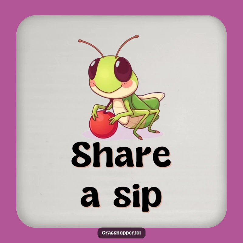 Funny Sharing Grasshopper Drink Coasters: Friendship Style, Perfect Gift