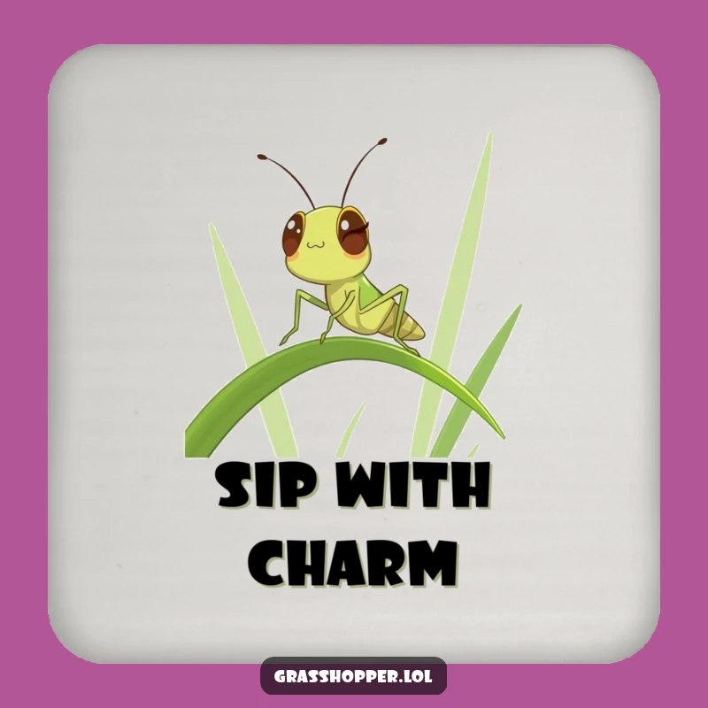 Funny Winking Grasshopper Coaster: Cool Insect Drink Protection Gift!