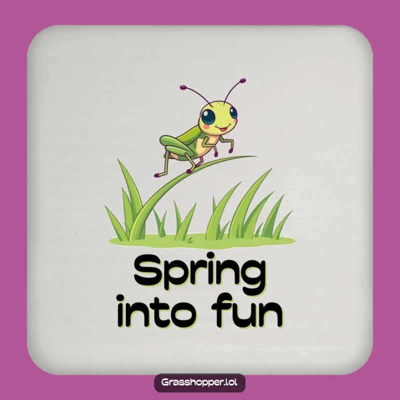 Funny Kawaii Grasshopper Coaster - Bounce & Protect Surfaces Gift