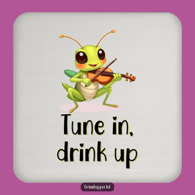 Funny Grasshopper Violin Coaster Set - Protect Surfaces with Melody