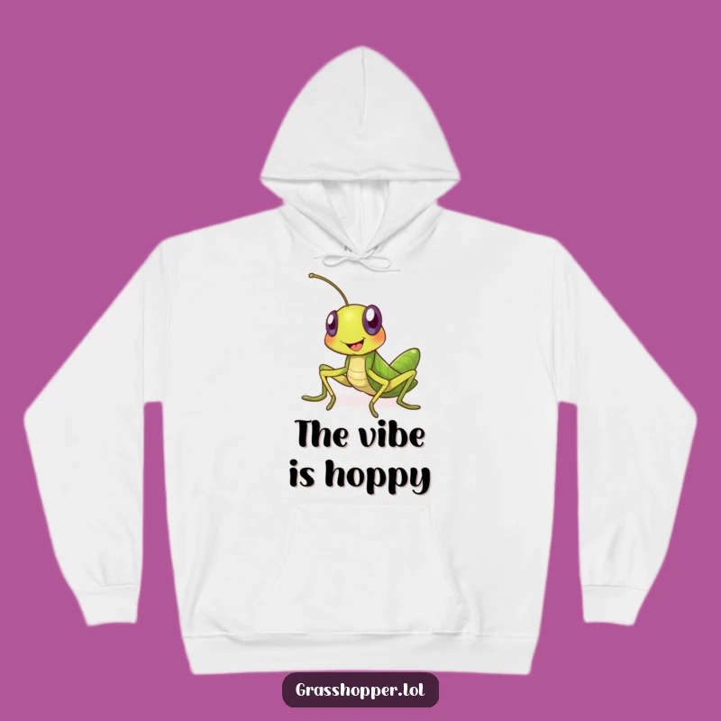 Cozy Funny Grasshopper Smile Hoodie: Stay Warm With This Joyful Insect's Invitation