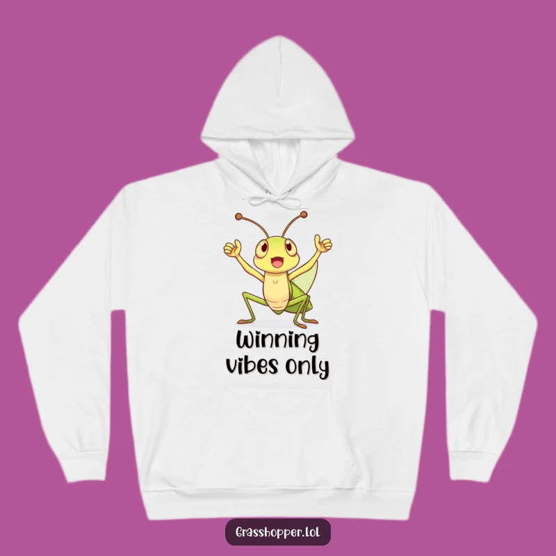 Cozy Funny Grasshopper Victory Cheer Hoodie: Snuggle Up with Champion Comfort