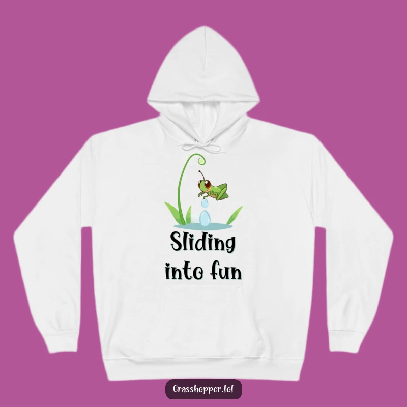 Cozy Funny Grasshopper Dewdrop Slide Hoodie: Warmth and Laughter Guaranteed