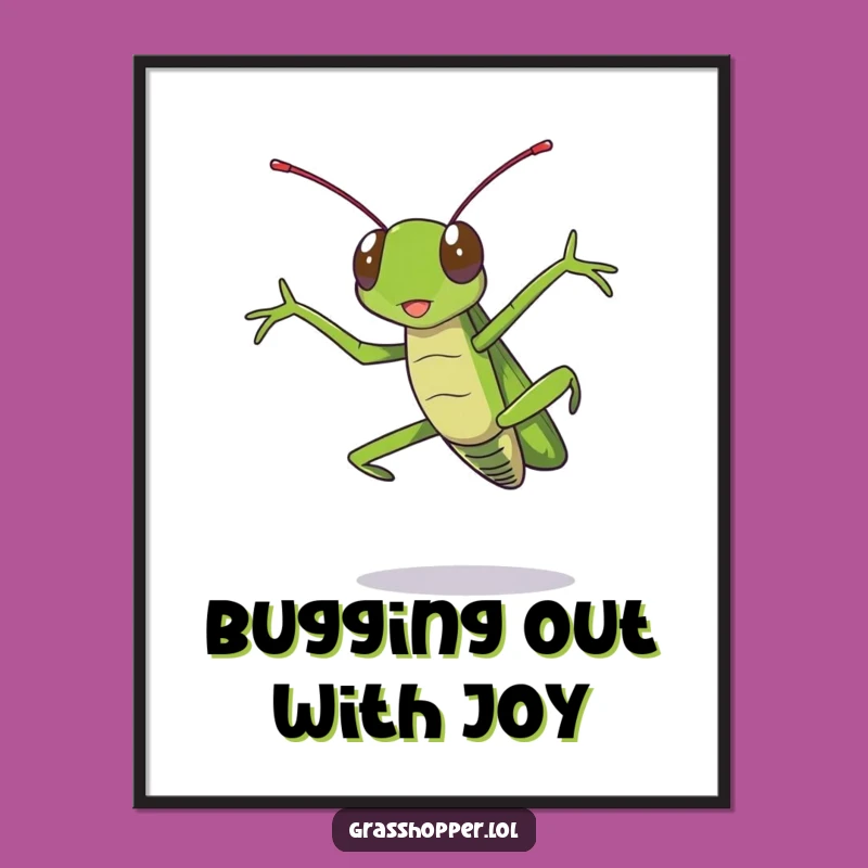 Funny Free Printable Wall Art: Grasshopper Jump - Hilarious DIY Decor Downloadable!