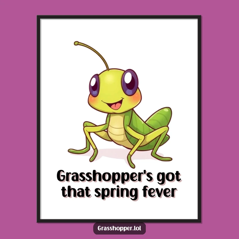 Funny Free Printable Wall Art: Happy Grasshopper Invitation - Downloadable Art For Your Home