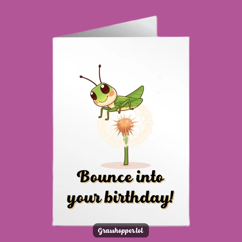 Bouncing Grasshopper Birthday Card: Free Printable Fun Insect Greeting, Downloadable Gift