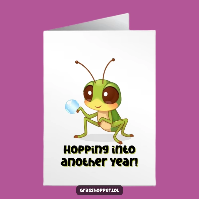 Curious Grasshopper Birthday Card: Free Printable Insect Greeting, Downloadable Gift