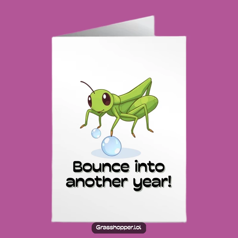 Free Printable Birthday Card: Dewdrop Grasshopper, Playful Downloadable Gift!