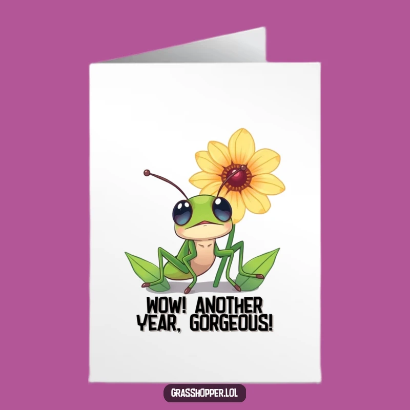 Free Printable Birthday Card: Grasshopper Amazed by Bloom!