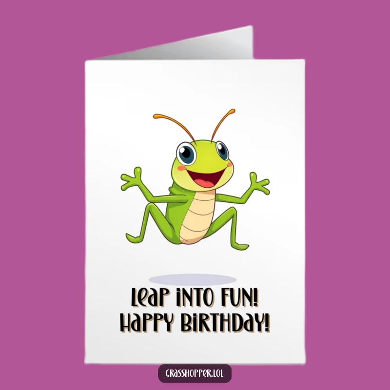 Free Printable Birthday Card: Happy Grasshopper for a Joyful, Funny Downloadable Gift