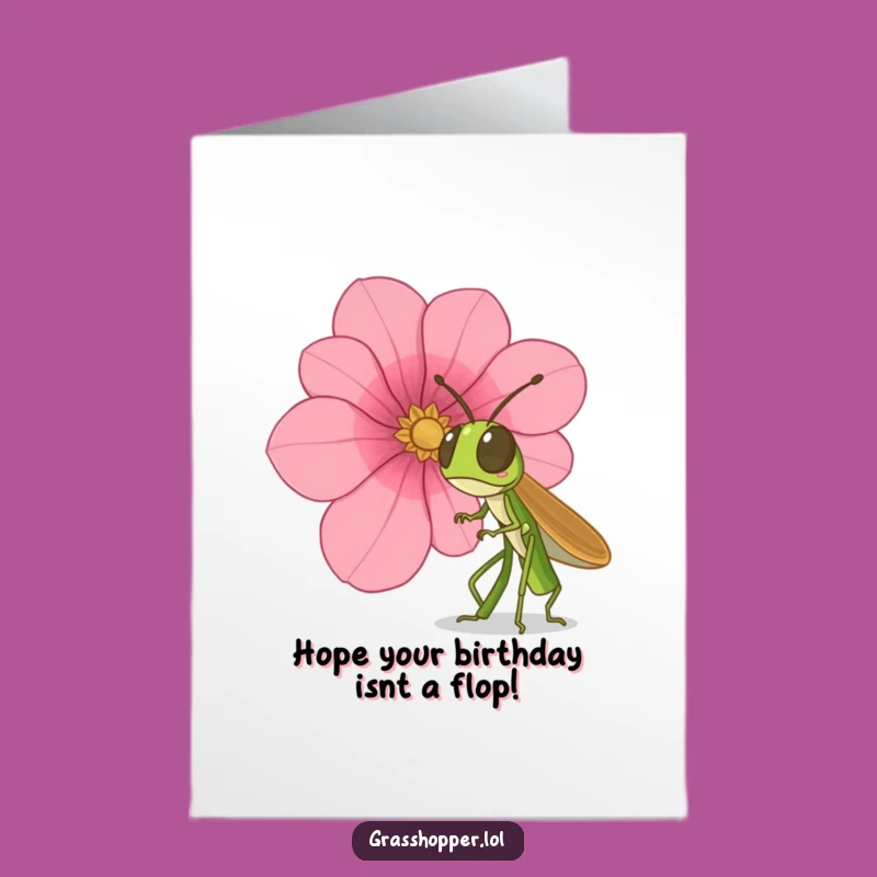 Free Printable Birthday Card: Surprised Grasshopper Funny Downloadable Gift for a Wild Celebration