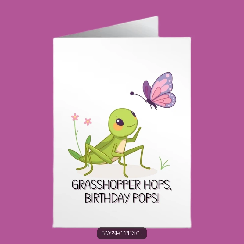 Funny Grasshopper Birthday Card Free Printable: Bopping Butterfly for Laughs & Lasting Fun