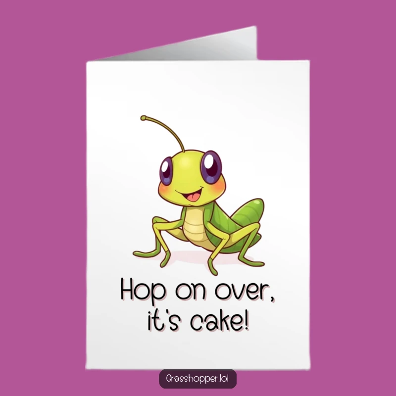 Free Printable Birthday Card: Happy Grasshopper Pal - Funny Downloadable Greeting