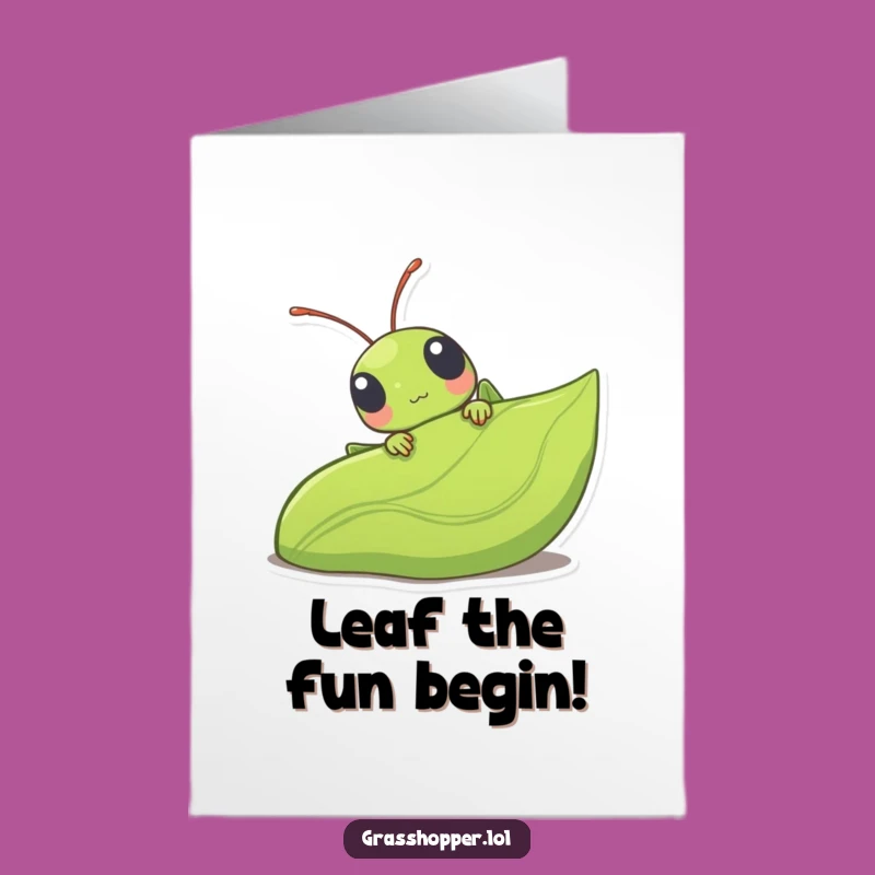 Funny Free Printable Grasshopper Birthday Card - Adorable Kawaii Downloadable Gift