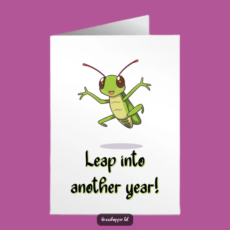 Free Printable Birthday Card: Funny Grasshopper Jump - Hilarious DIY Downloadable Gift!