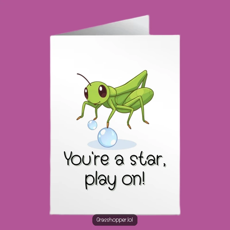 Free Printable Congrats Card: Bouncing Grasshopper, Joyful Downloadable Gift!