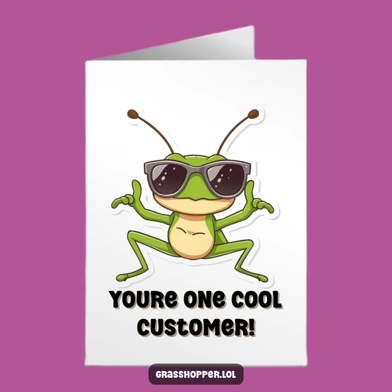 Free Printable Congrats Card: Cool Grasshopper Pose for Your Win Funny Gift