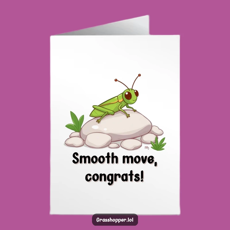 Free Printable Congrats Card: Grasshopper Slide Victory Funny Downloadable Gift