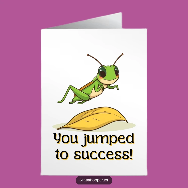 Free Printable Grasshopper Leap Congrats Card - Funny Insect Downloadable Gift